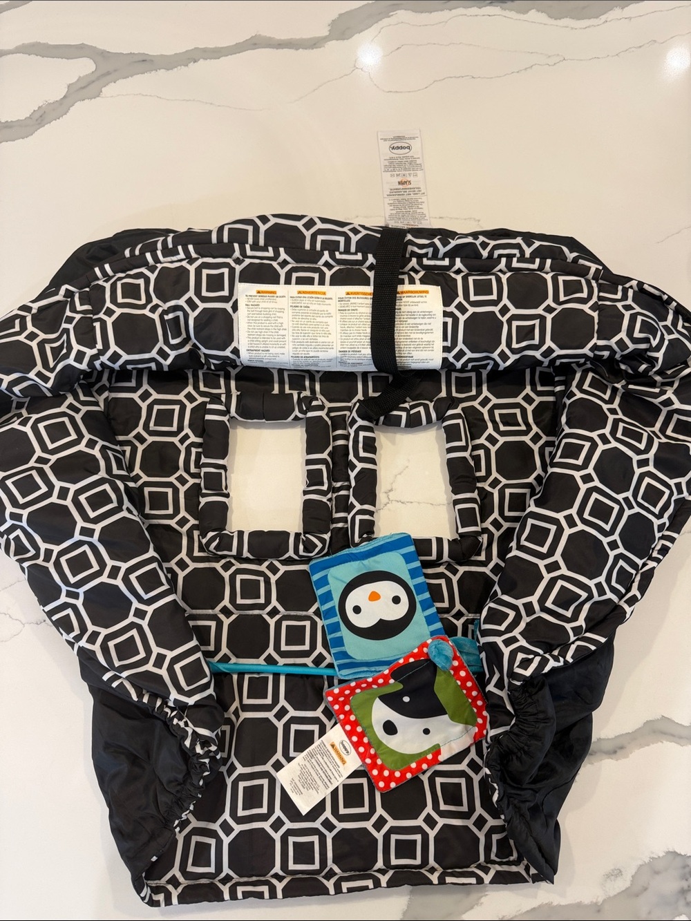 Boppy Black & White Geometric Shopping Cart Cover